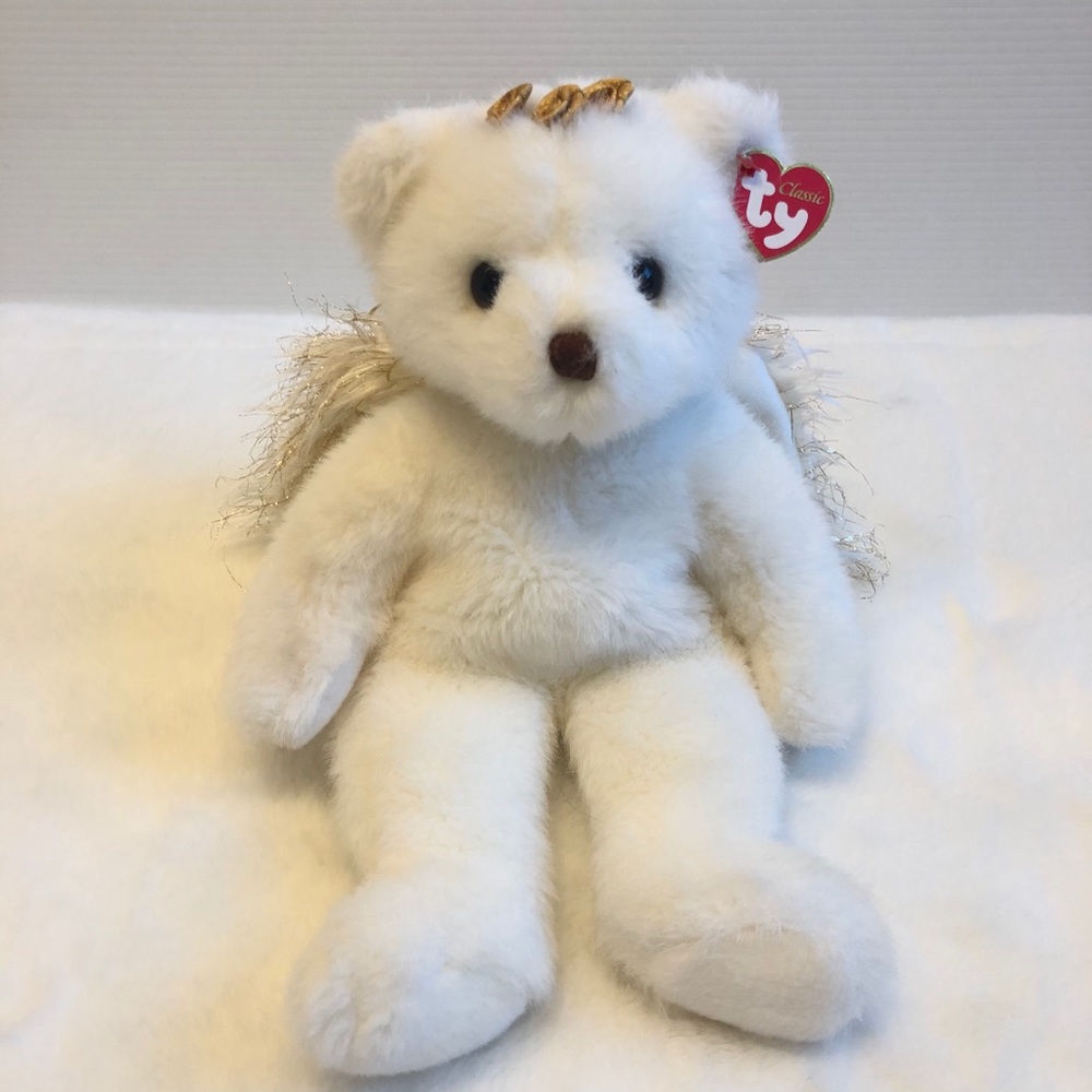 Ty / Devine White Bear With Wings 14”
